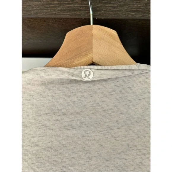 Lululemon 2 Way Sage Scarf Cotton Wee Stripe Heathered Grey White Wrap One Size - Picture 7 of 8